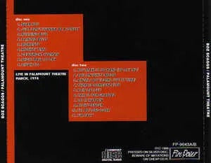 BOZ SCAGGS - PALAMOUNT THEATRE (2CD)