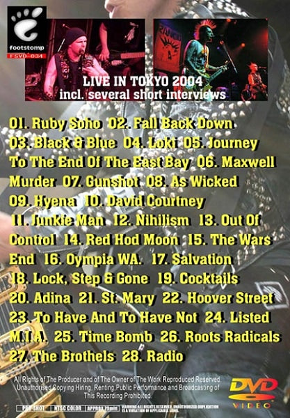 RANCID / LIVE IN TOKYO 2004 (1DVD)