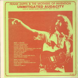 FRANK ZAPPA & THE MOTHERS OF INVENTION / UNMITIGATED AUDACITY (1LP)