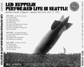 back ordered item LED ZEPPELIN PERFORMED LIVE IN SEATTLE 1973 3CD