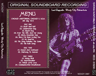 back ordered item LED ZEPPELIN WINDY CITY ADVENTURE 3CD