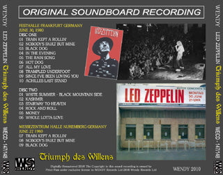 back ordered item LED ZEPPELIN TRIUMPH DES WILLENS 2CD