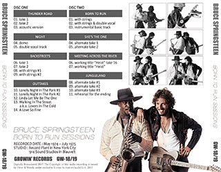 BRUCE SPRINGSTEEN / BORN TO RUN SESSIONS (2CD)