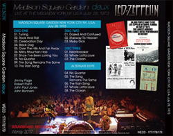 back ordered item LED ZEPPELIN MADISON SQUARE GARDEN deux 3CD