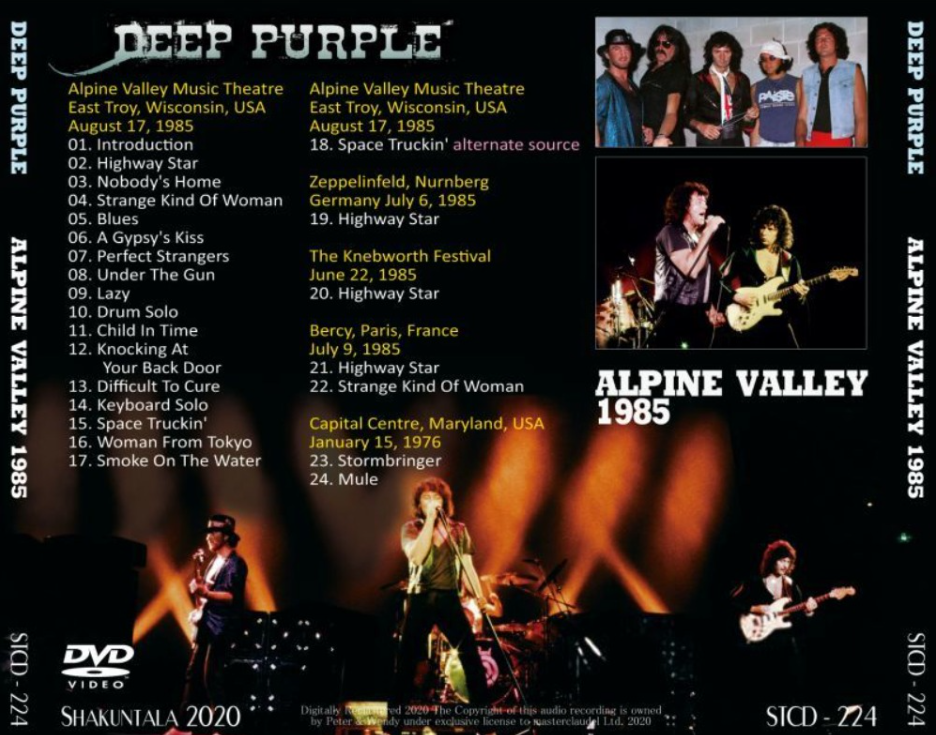 back-ordered item DEEP PURPLE / ALPINE VALLEY 1985 (1DVD)