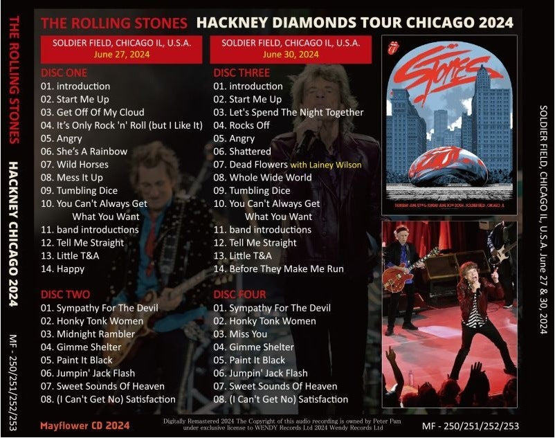 back ordered item ROLLING STONES / HACKNEY CHICAGO 2024 (4CD)